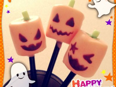 參考食譜 : 萬聖節派對小點心：南瓜造型巧克力棉花棒棒糖