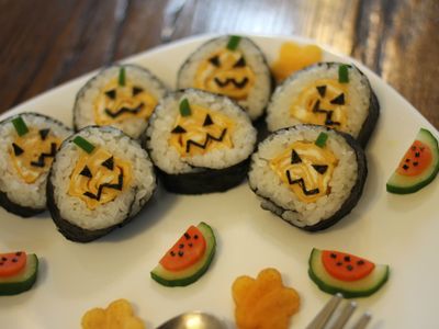 參考食譜 : Kitty喵-南瓜壽司