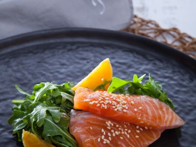 低醣料理 <沙拉> 涼拌香橙鮭魚沙拉