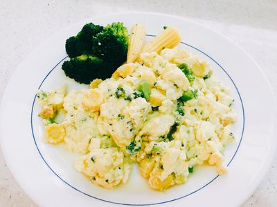 綠花椰玉米筍炒水蛋