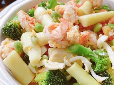 蒜泥蝦仁燴時蔬