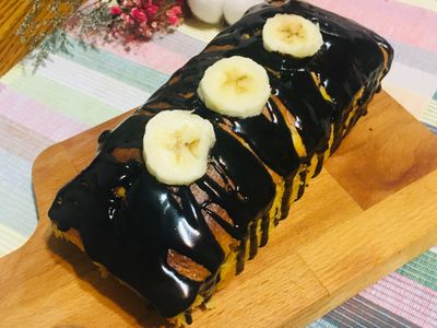 香蕉蛋糕佐巧克力甘納許