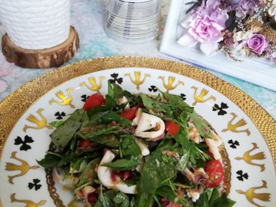 低醣料理 <沙拉> 紅酒紫蔥透抽沙拉