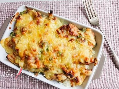 參考食譜 : 烤起司白醬雞皇飯