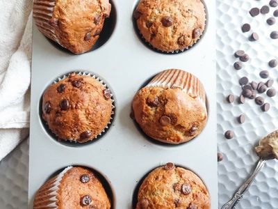 參考食譜 : 【新手必學】香蕉花生醬巧克力馬芬