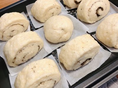 寶寶最愛～芝麻夾心鮮奶饅頭