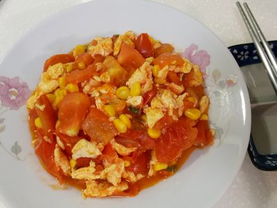 參考食譜 : 玉米蕃茄炒蛋