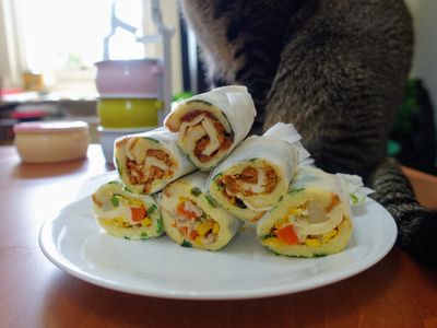 香蔥肉鬆吐司捲（親子料理）