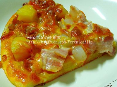 參考食譜 : ※【博客】~ 培根鳳梨椰果披薩