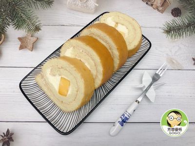 優格芒果蛋糕捲～每口都綿密好吃！