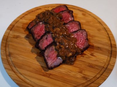 翼板牛排佐義式牛肝菌醬
