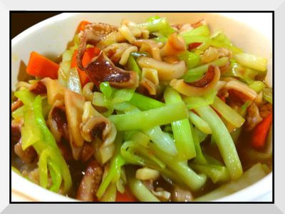 參考食譜 : 韭黃炒小管干