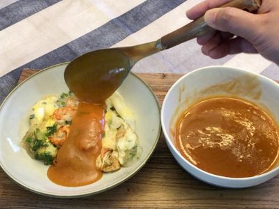 蝦仁煎 醬汁也可以用在蚵仔煎、花枝煎喔!