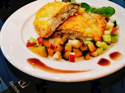 蒜香蛋黃醬焗烤比目魚