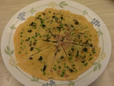 參考食譜 : [博客] 火腿菇香蔥烘蛋