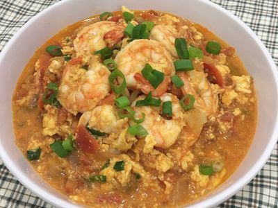 參考食譜 : 蝦仁番茄炒蛋