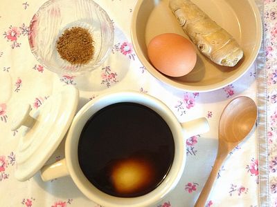 參考食譜 : 【妮小娜隨性煮】薑汁黑糖蛋