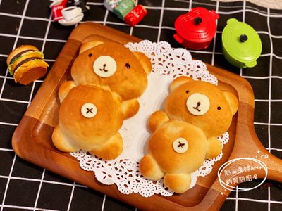 零失敗 小熊牛奶餐包+核果餐包