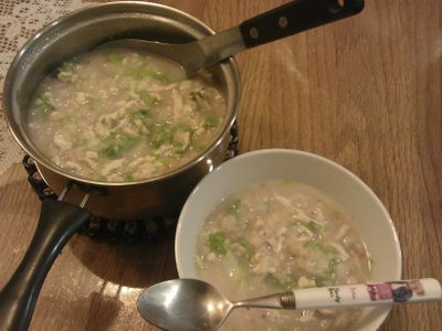 小白菜雞肉粥【卡特莉的清淡料理】給病孩