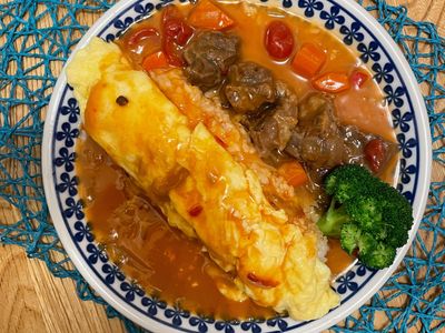 不想努力の白酒牛肉蛋包飯 🍳