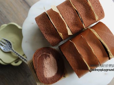 參考食譜 : 可可風味蛋糕捲