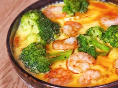 減脂餐 ♡︎蝦仁貢丸蒸蛋🥦低脂高蛋白