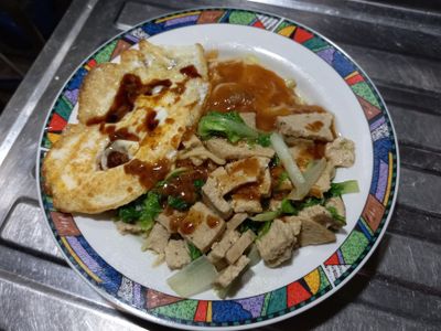 蘑菇鐵板麵加蛋