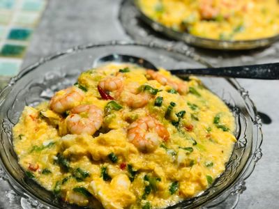 參考食譜 : 滑蛋蝦仁燴飯/10分鐘料理