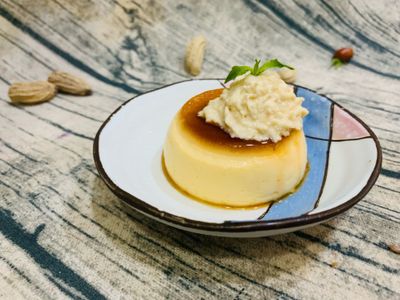 花生鮮奶油烤布丁