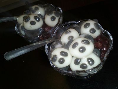 參考食譜 : 人見人愛之 "熊貓湯圓"♥