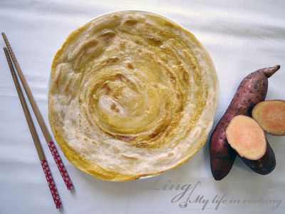 參考食譜 : 中式♪ 健康高纖維的地瓜抓餅