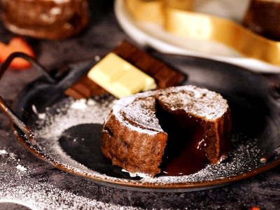 參考食譜 : 半熟巧克力蛋糕【氣炸鍋】