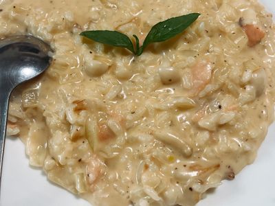 燻鮭魚野菇燉飯