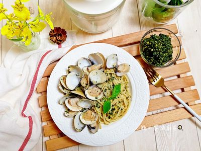 參考食譜 : 青醬蛤蜊義大利麵