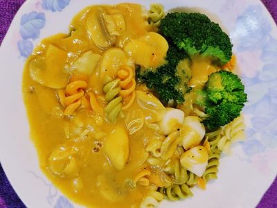 參考食譜 : 蘑菇咖哩義大利麵