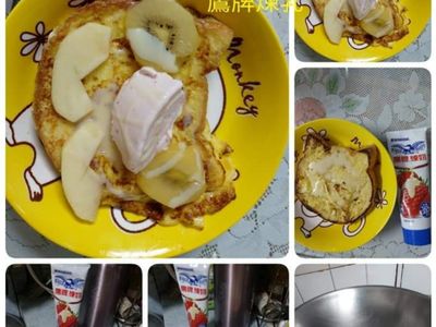 法式吐司佐水果冰淇淋煉乳