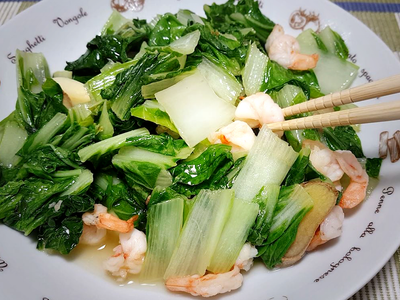 參考食譜 : 蝦仁清炒小白菜