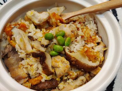 南瓜香菇雞肉炊飯