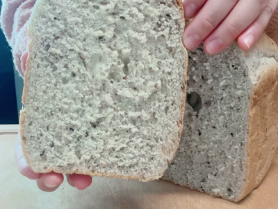 養生黑芝麻吐司麵包｜過熱水蒸氣烤箱微波爐