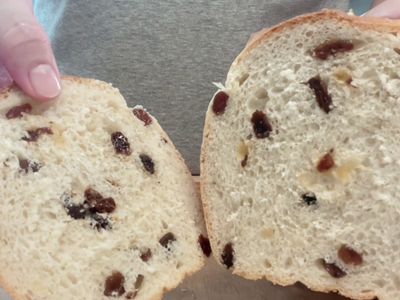 葡萄乾吐司麵包｜過熱水蒸氣烤箱微波爐