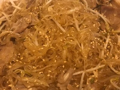 蒜香肉片炒冬粉