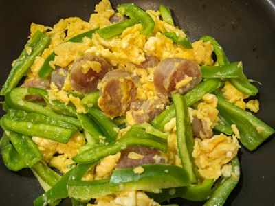 青椒香腸炒蛋