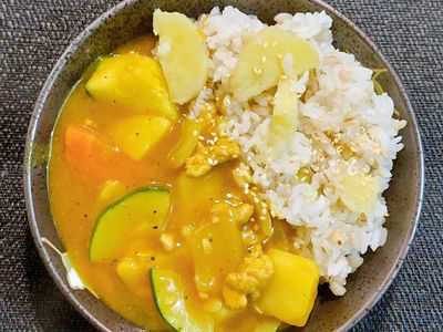 韓式咖哩♥地瓜麥飯