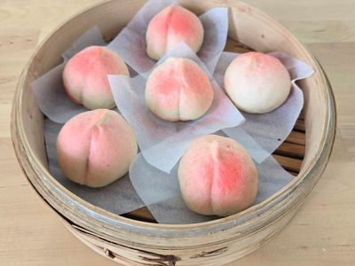 壽桃造型豆沙包