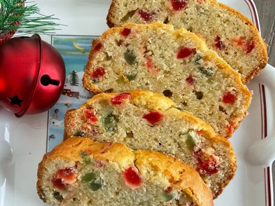 耶誕紅綠櫻桃蛋糕