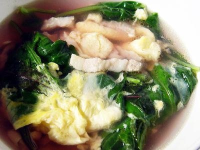 【厚生廚房】(原生蔬菜)青葙肉絲蛋花湯