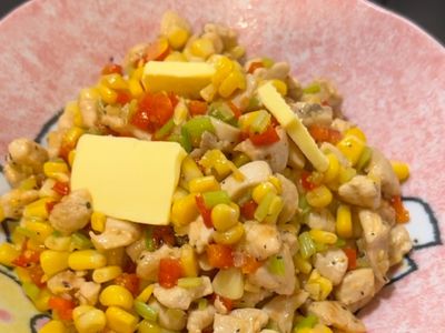 奶油玉米炒雞丁