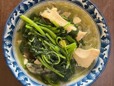 【蛋素】上湯莧菜麵