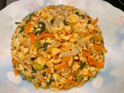 吻仔魚蛋炒飯（板豆腐版）