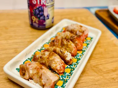 香煎豬五花捲番茄起士